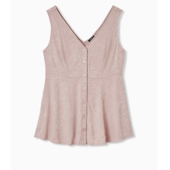 Torrid Plus Size Fit & Flare Jacquard Button Front Tank Top Size 5XL - Picture 1 of 8